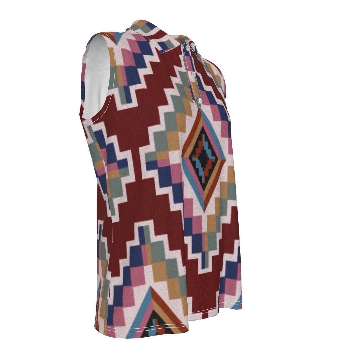 Aztec Sleeveless Polo Shirt
