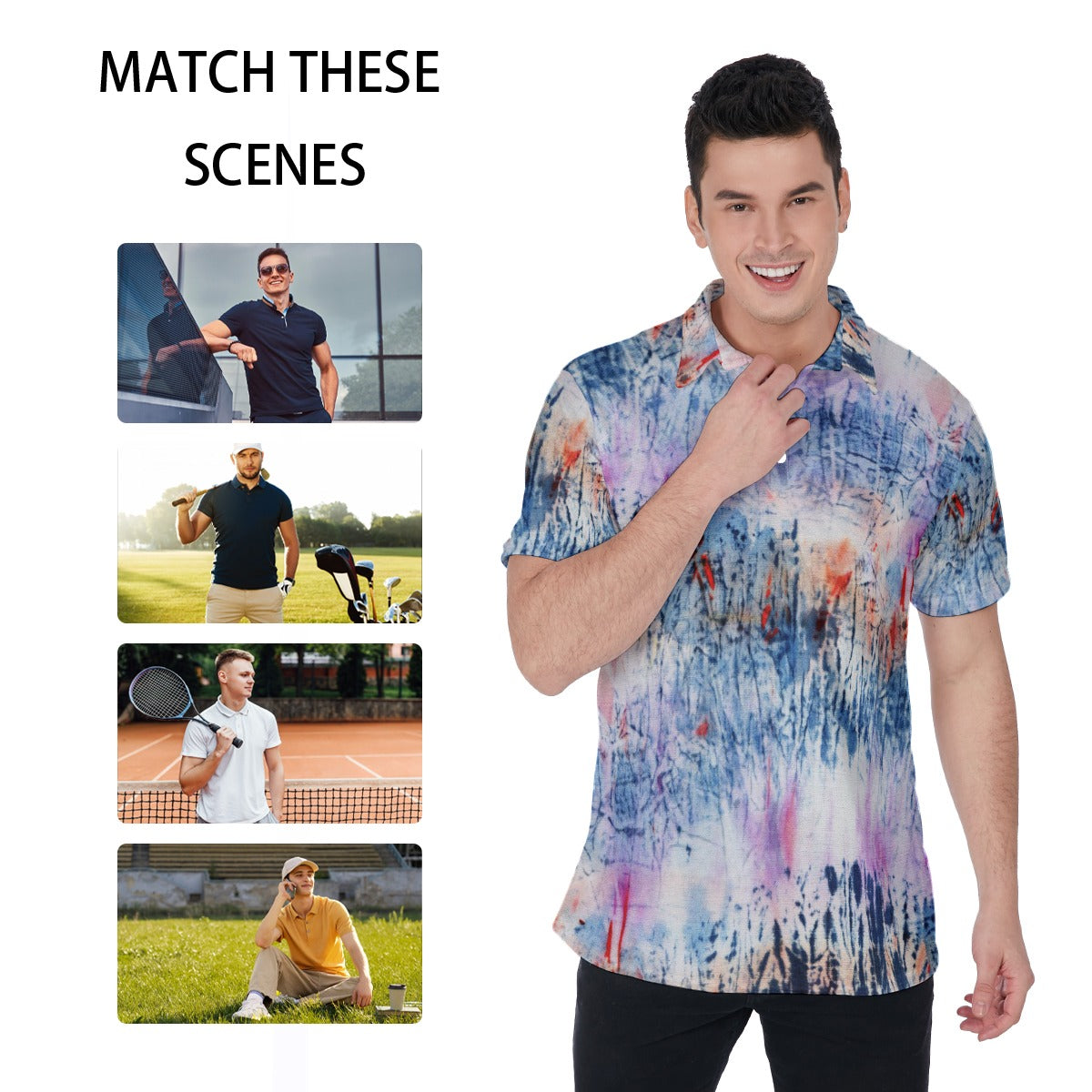 Watercolor Men's Polo Shirt