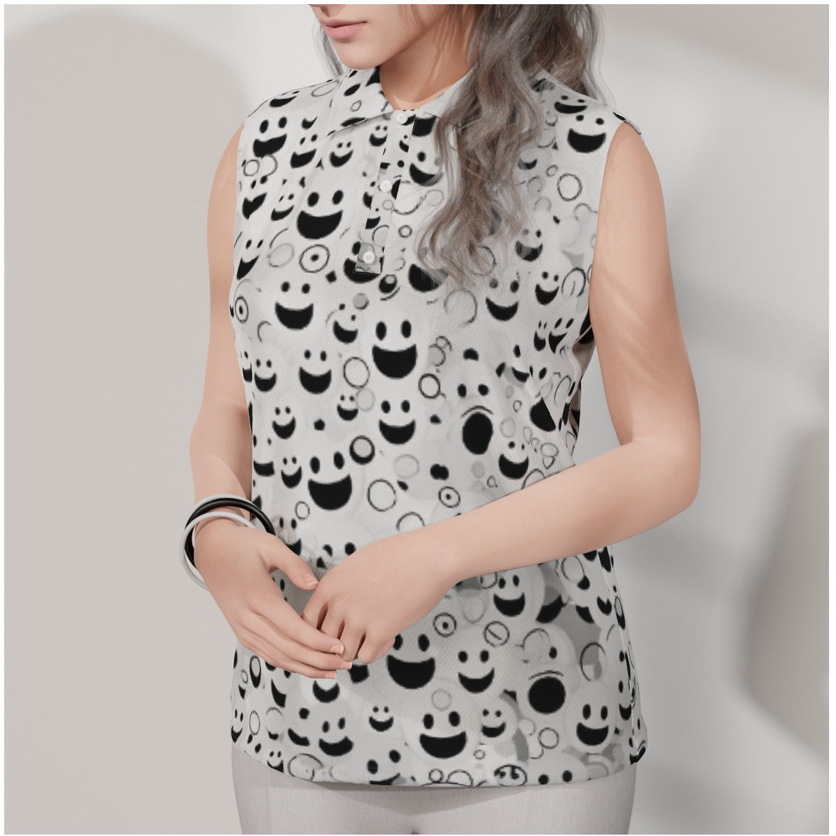 All Smiles Women's Sleeveless POLO Shirt