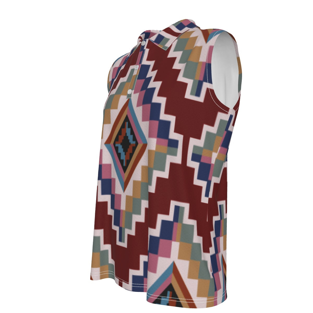 Aztec Sleeveless Polo Shirt