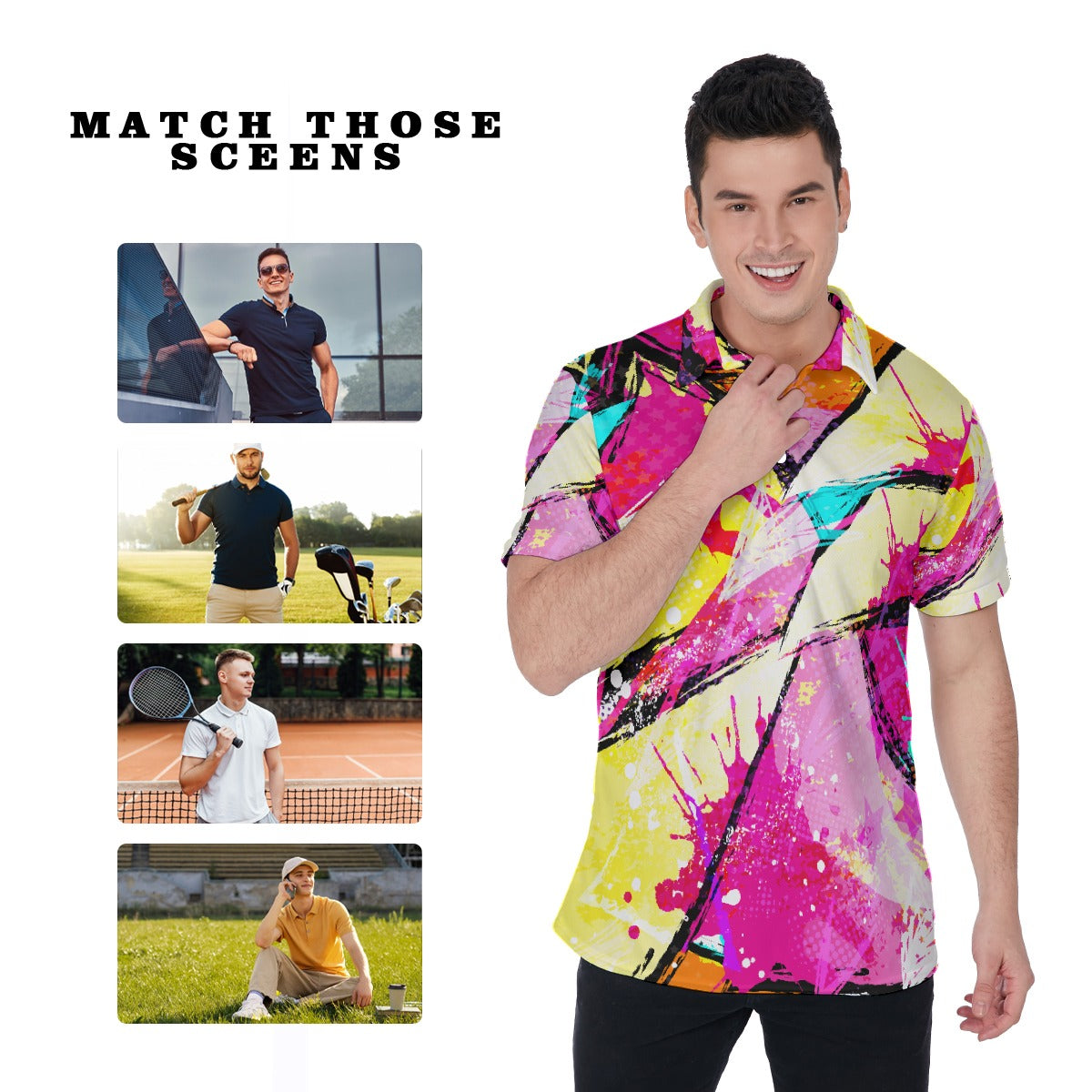 Pinky Wink Men's Polo Shirt