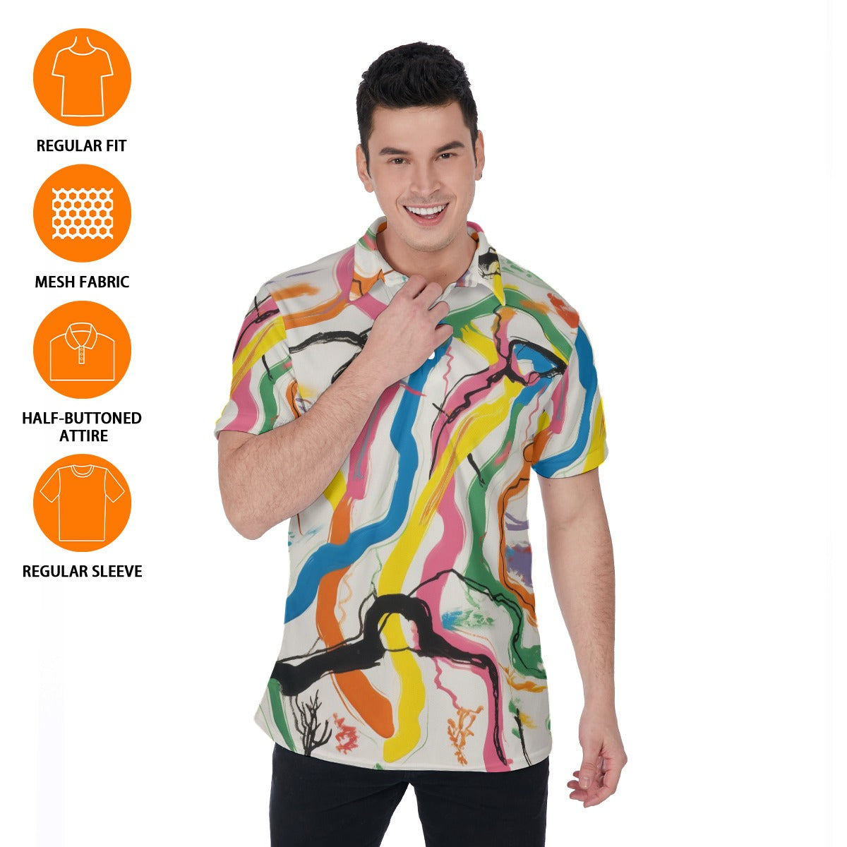 Wild Lines Men's Polo Shirt