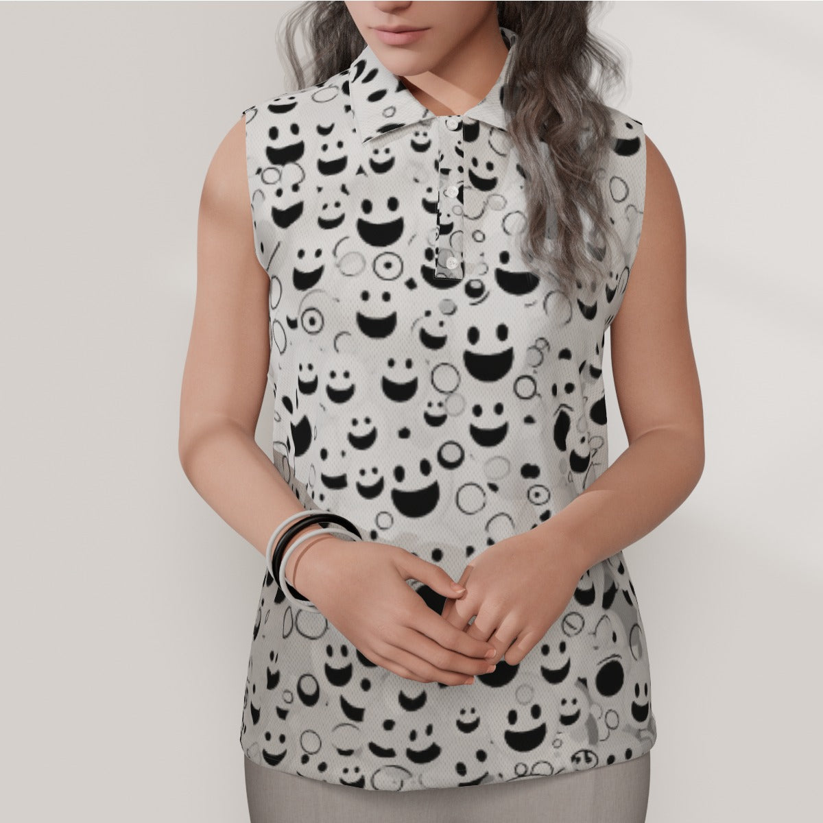 All Smiles Women's Sleeveless POLO Shirt