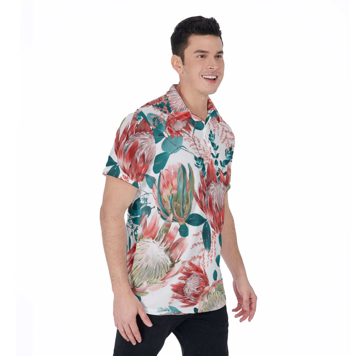 Flower Fire Men's Polo Shirt
