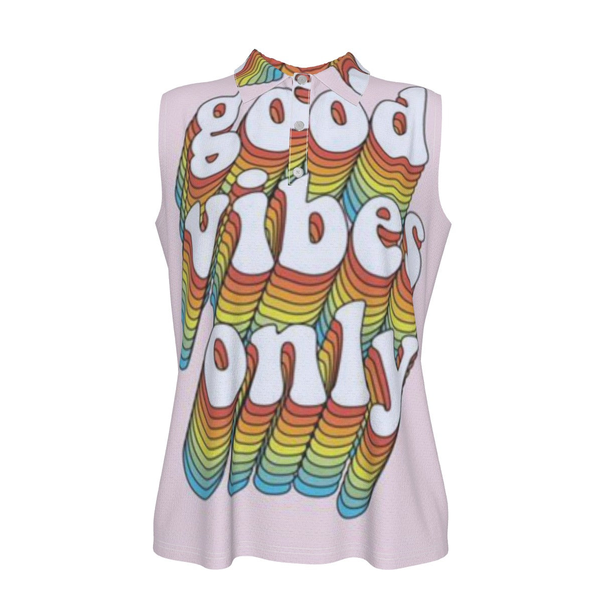 Good Vibes Only Women's UV Protection Sleeveless Polo Shirt
