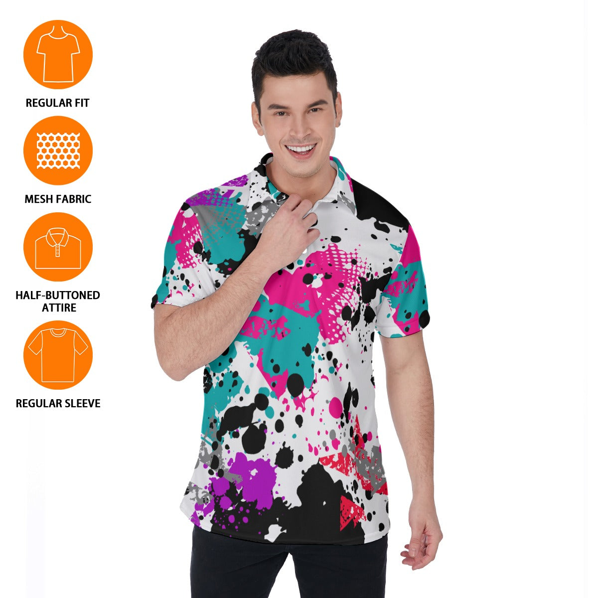 Paint Splat Men's Polo Shirt
