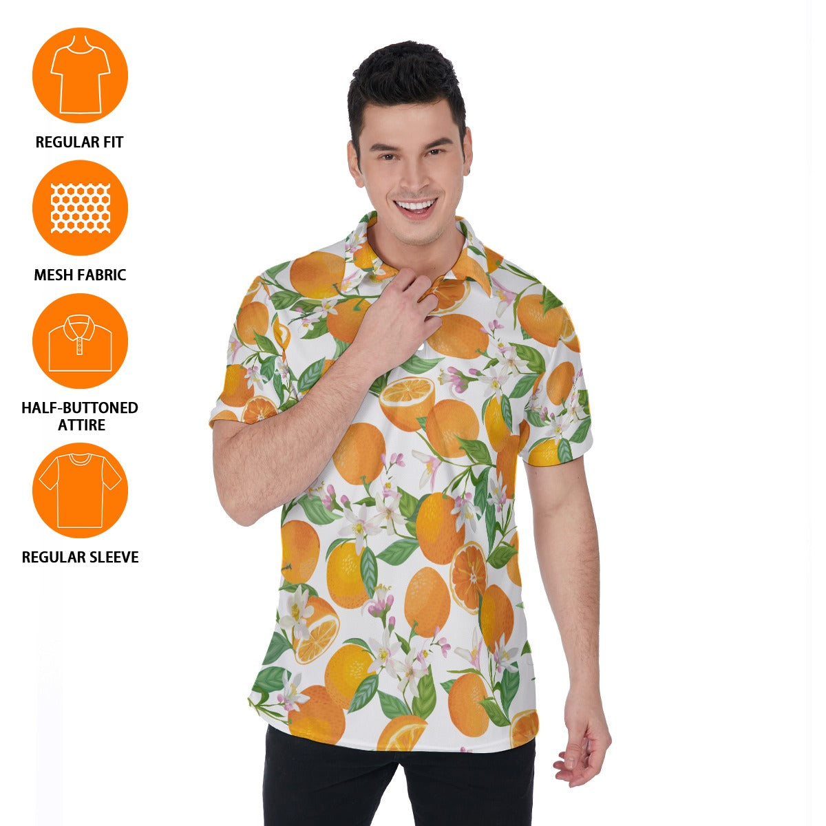 Orange Blast Men's Polo Shirt