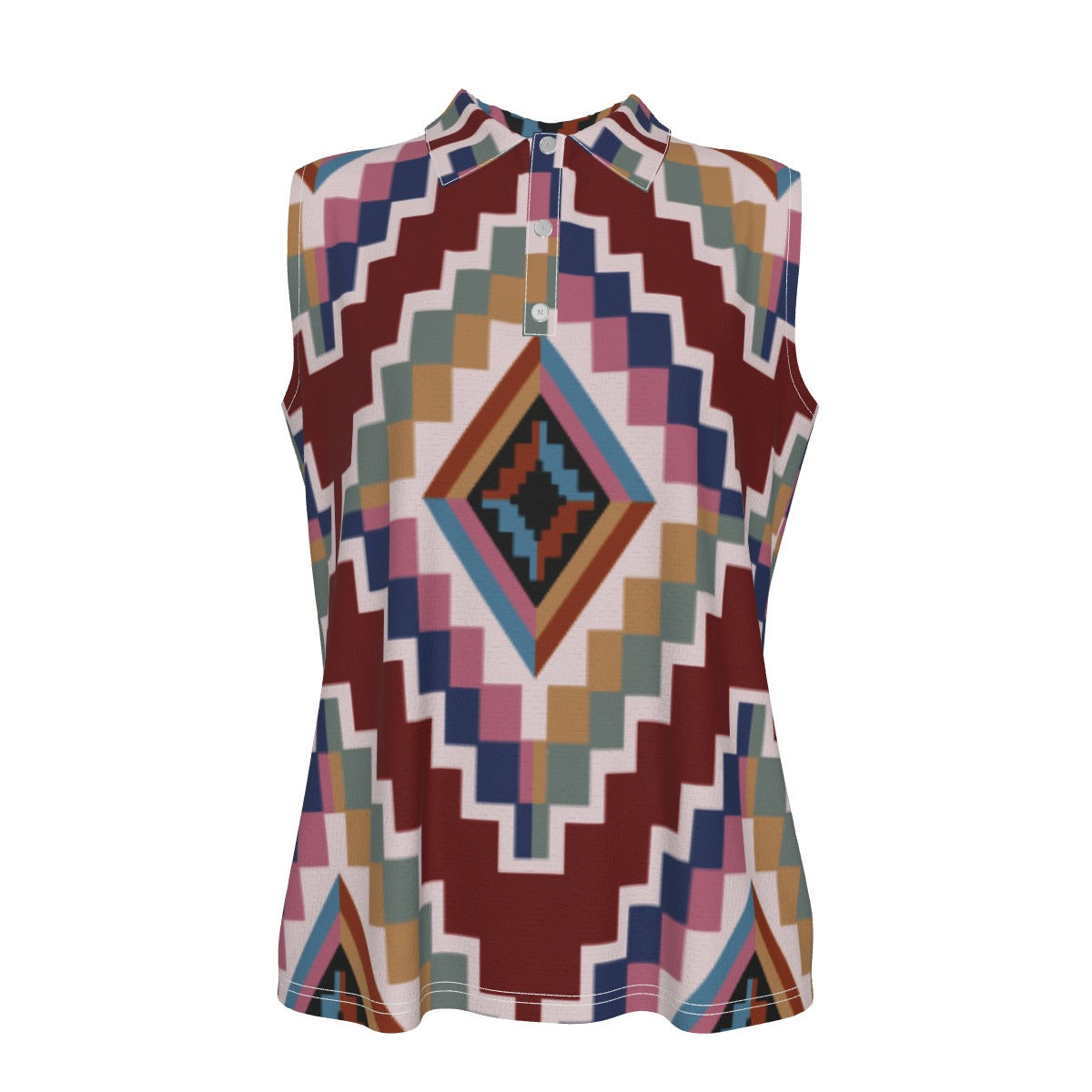 Aztec Sleeveless Polo Shirt