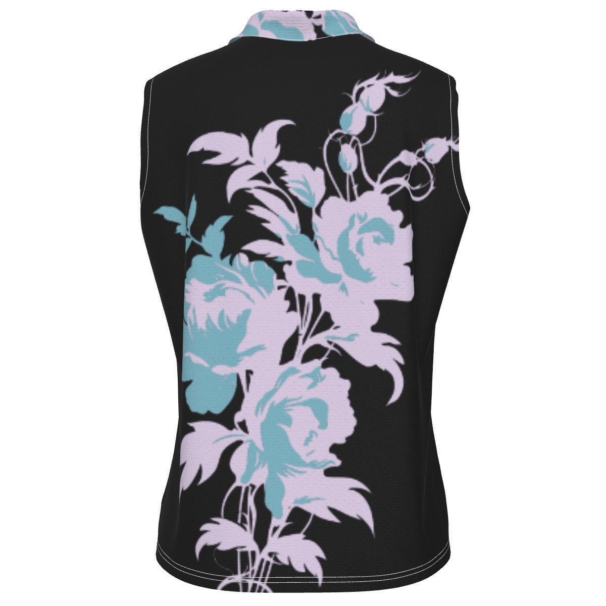 Blue Rose Sleeveless Polo Shirt