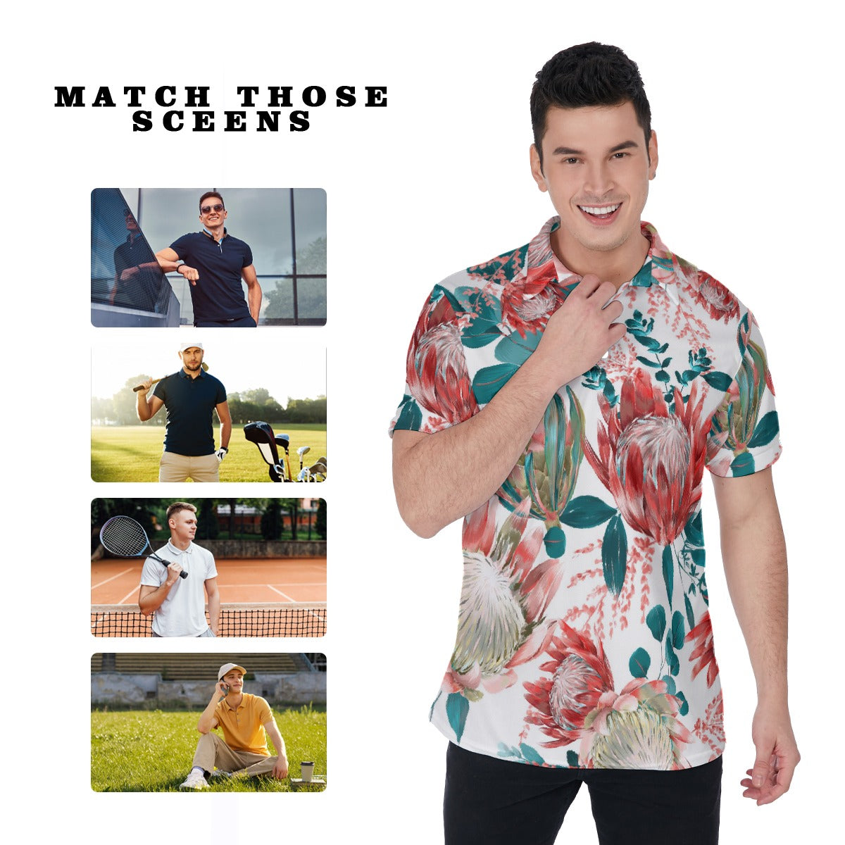 Flower Fire Men's Polo Shirt