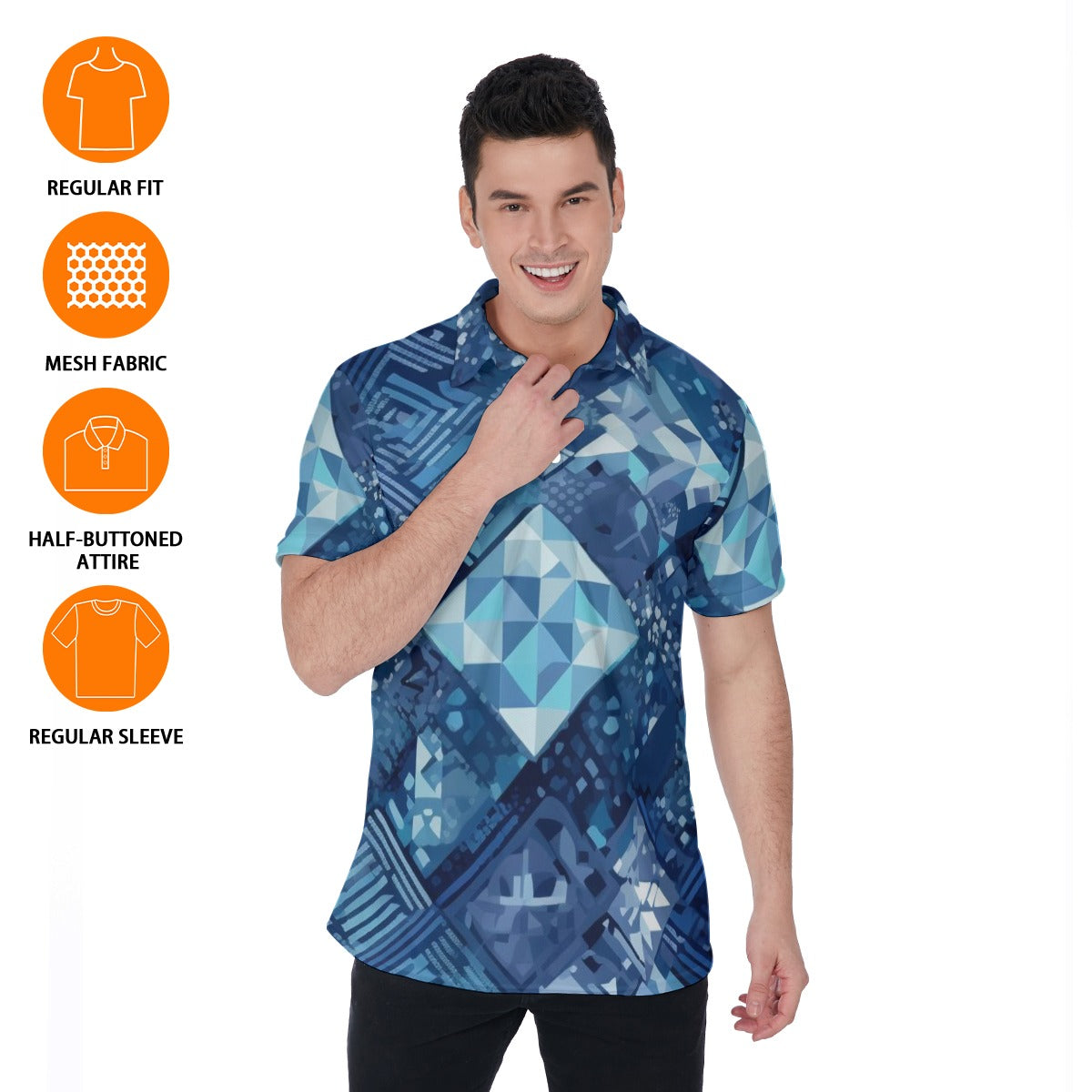 Blue Diamonds Men's Polo Shirt