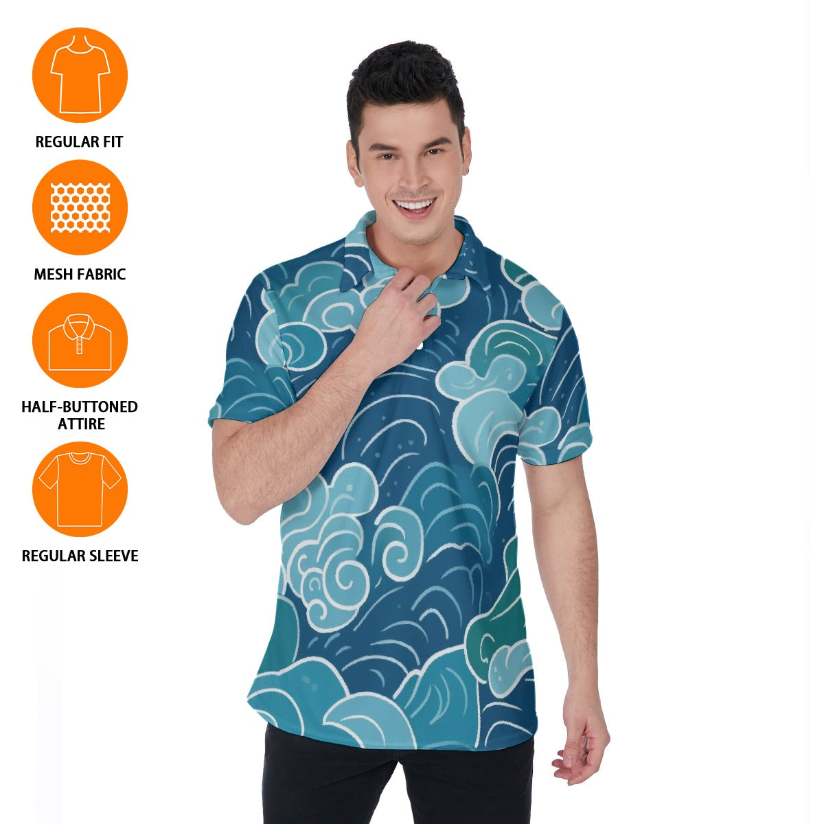 Making Waves Men's Polo Shirt