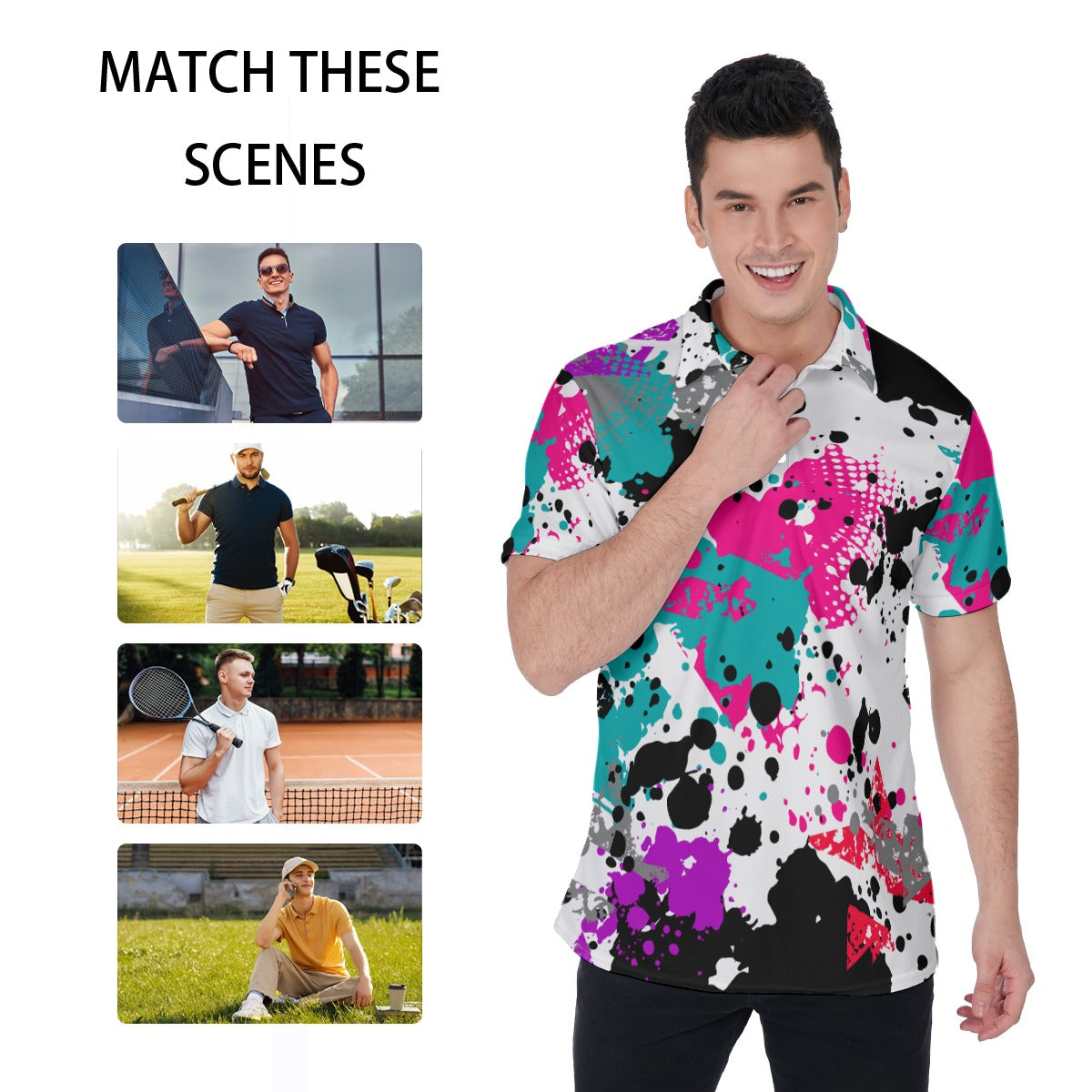 Paint Splat Men's Polo Shirt