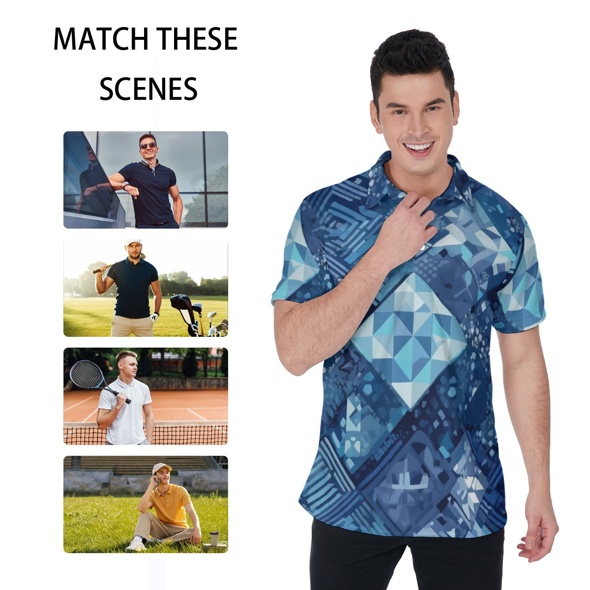 Blue Diamonds Men's Polo Shirt