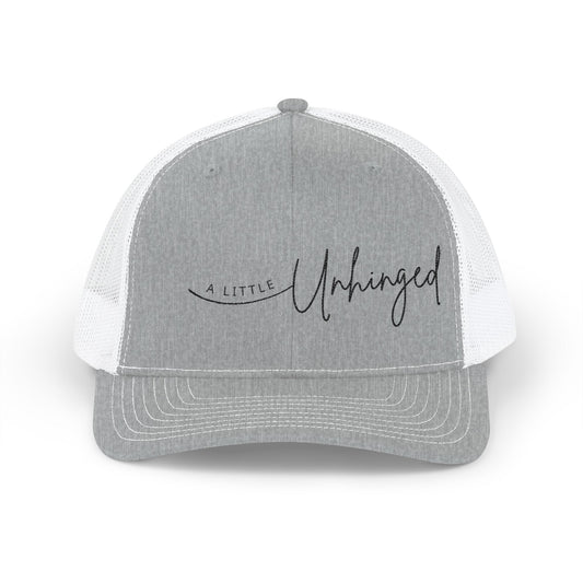 A little Unhinged Stylish Embroidered Snapback Trucker Cap