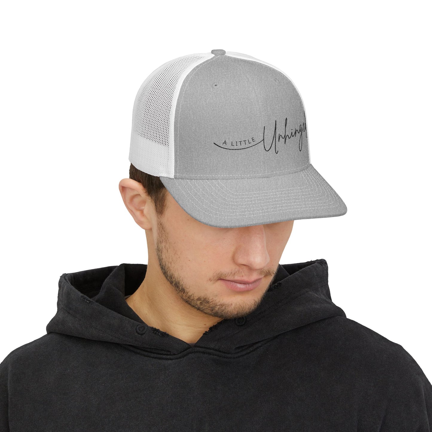 A little Unhinged Stylish Embroidered Snapback Trucker Cap
