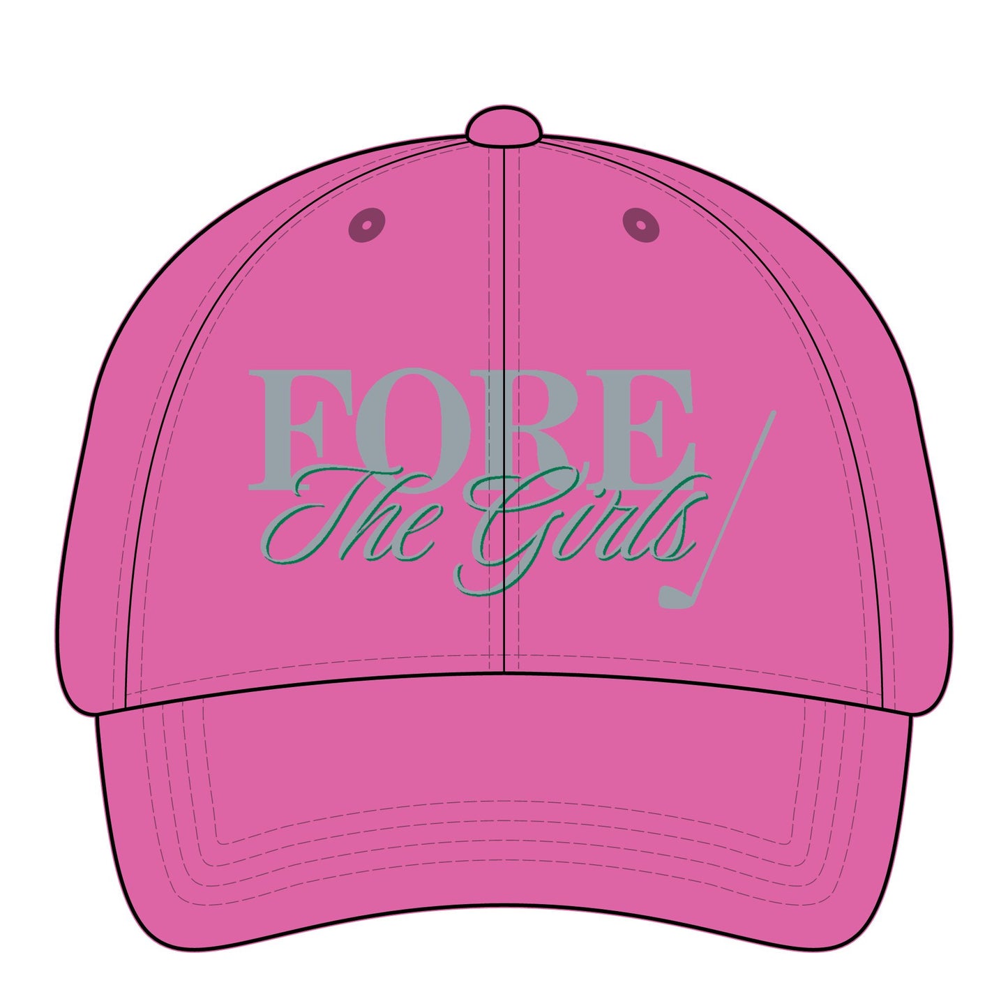 Fore The Girls Embroidered Ponytail Hat