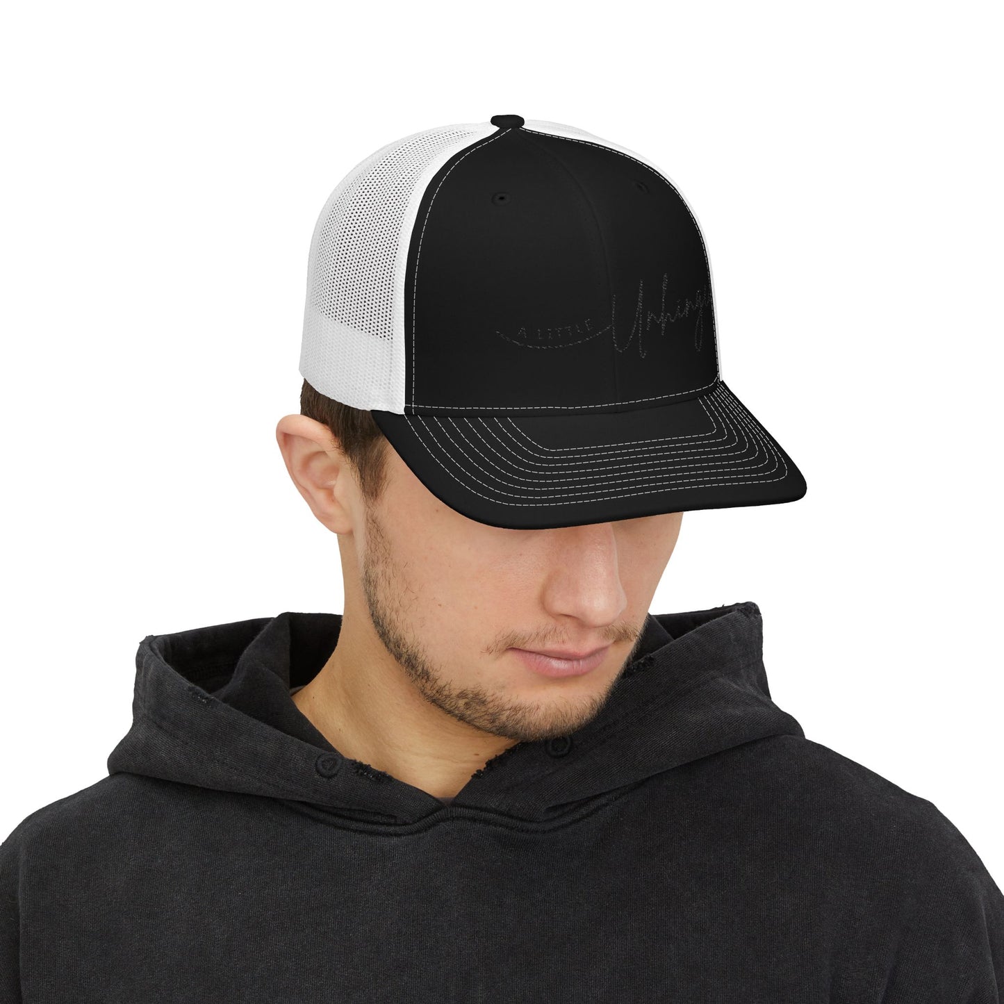 A little Unhinged Stylish Embroidered Snapback Trucker Cap
