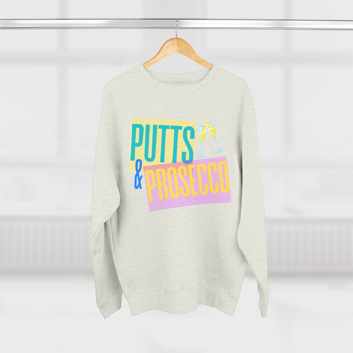 Putts & Prosecco Golf Sweatshirt — Fun Women’s Golf Crewneck