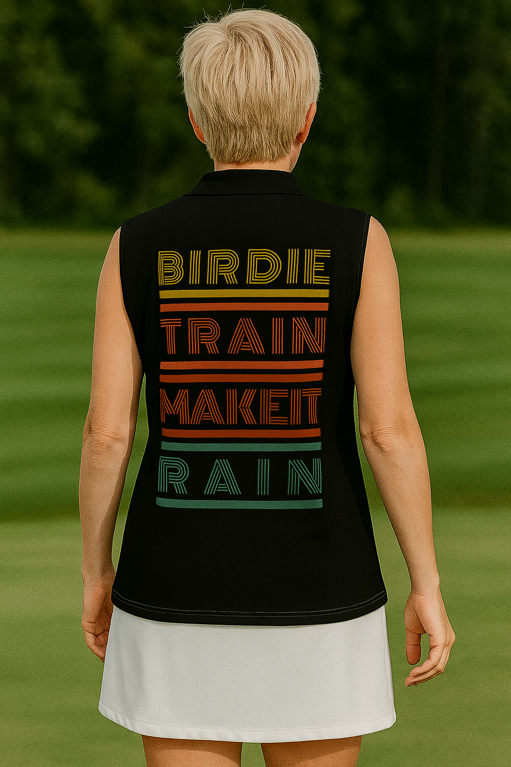 Birdie Train Women's Sleeveless POLO Shirt