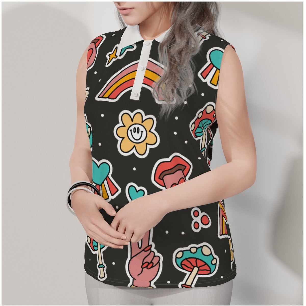 Trippy Women's Sleeveless POLO Shirt