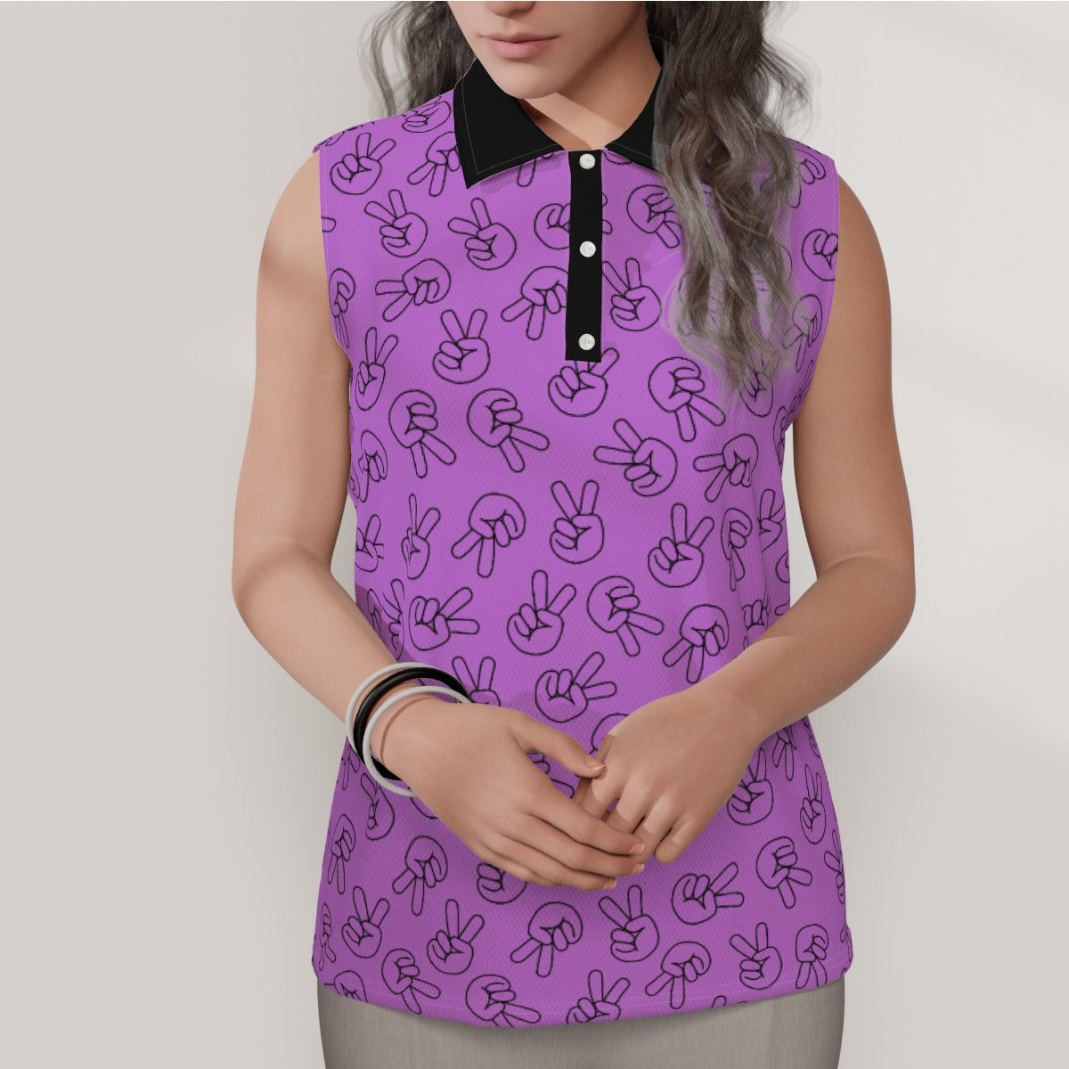 Peace Out Women's Sleeveless POLO Shirt