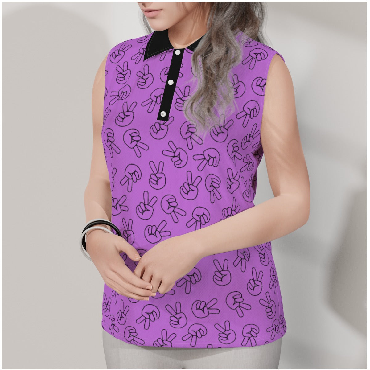 Peace Out Women's Sleeveless POLO Shirt