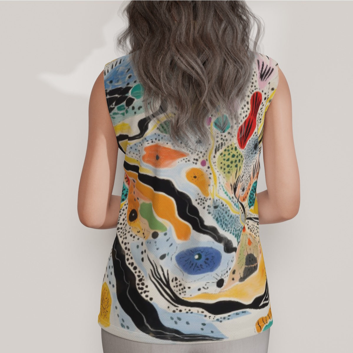 Abstract Whack Women's Sleeveless POLO Shirt
