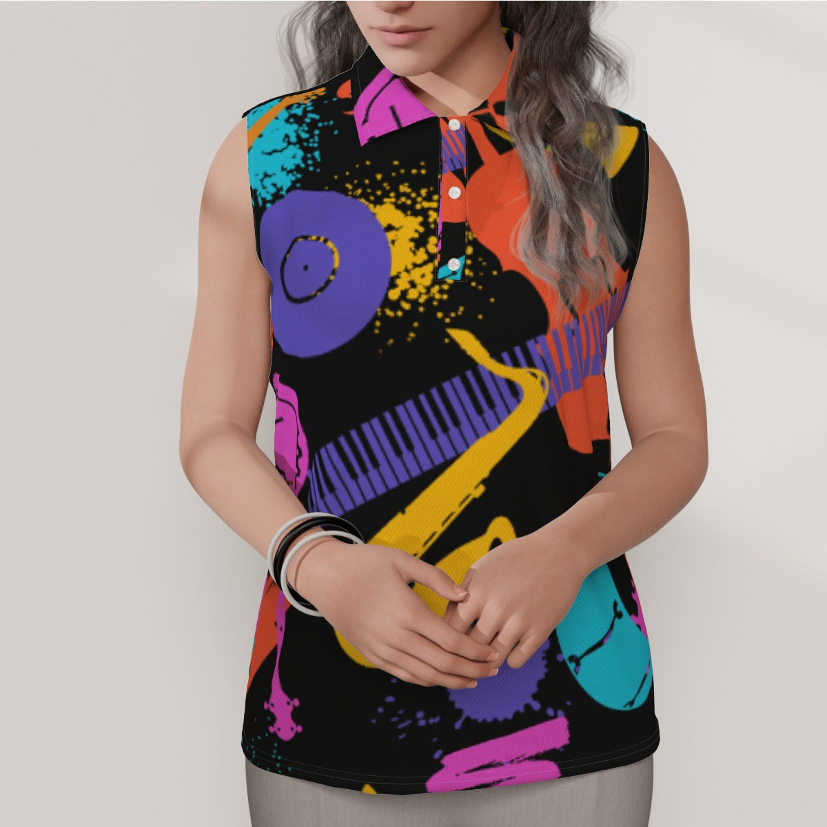 Play that Funky Music Women's Sleeveless POLO Shirt
