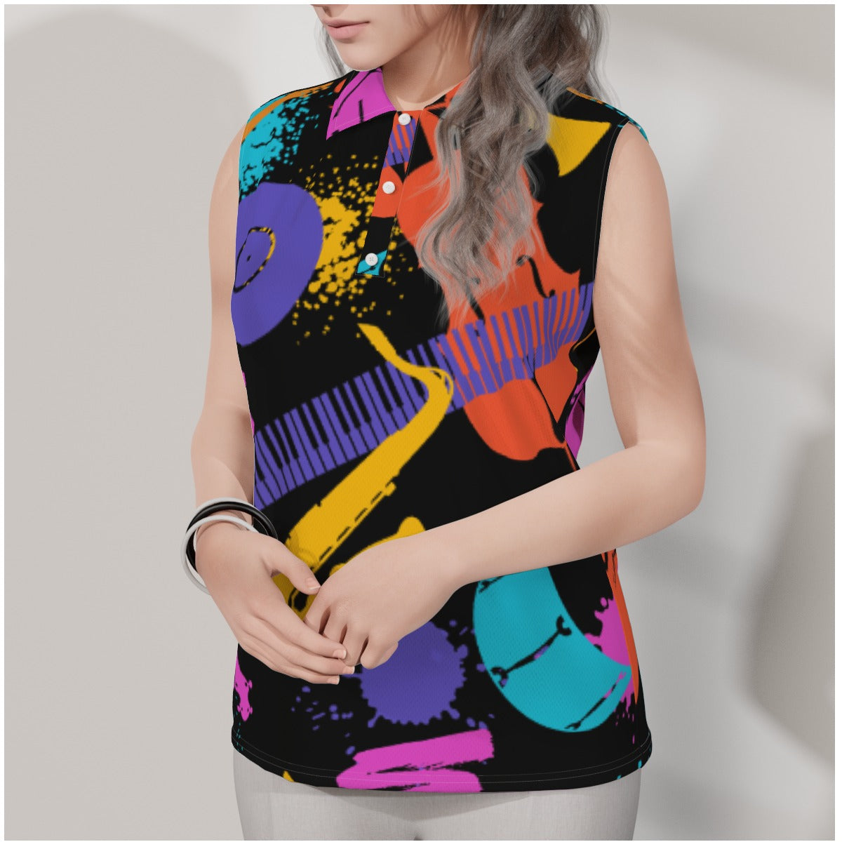 Play that Funky Music Women's Sleeveless POLO Shirt