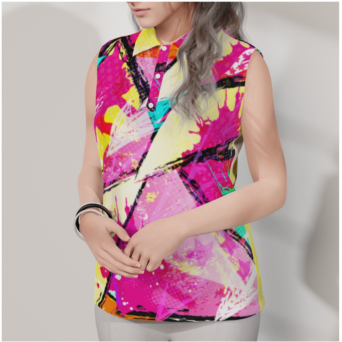 Pinky Wink Women's Sleeveless POLO Shirt