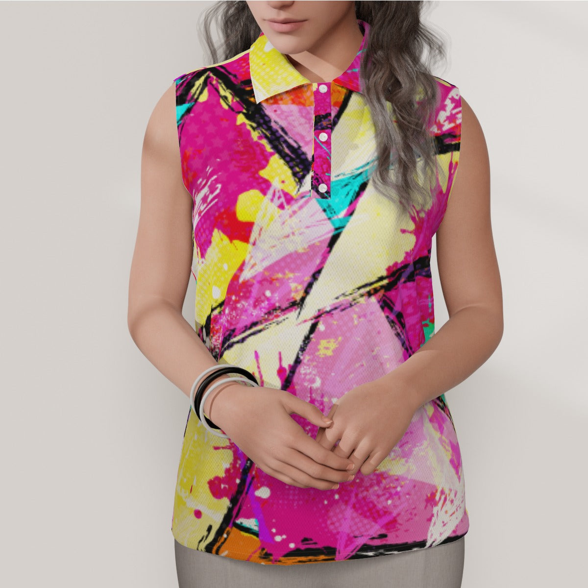 Pinky Wink Women's Sleeveless POLO Shirt
