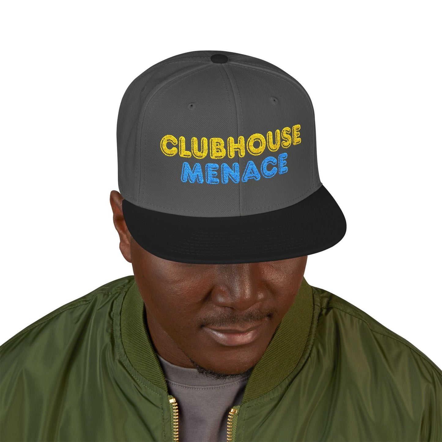 Clubhouse Menace Embroidered Snapback Hat