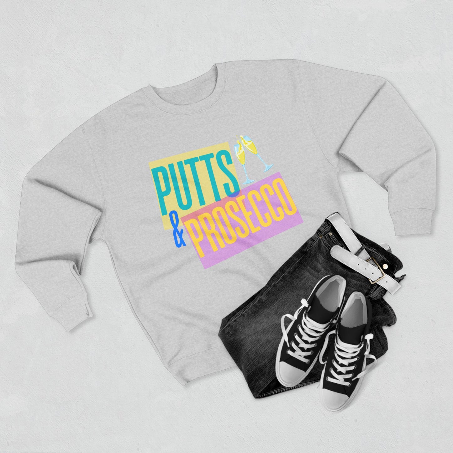 Putts & Prosecco Golf Sweatshirt — Fun Women’s Golf Crewneck