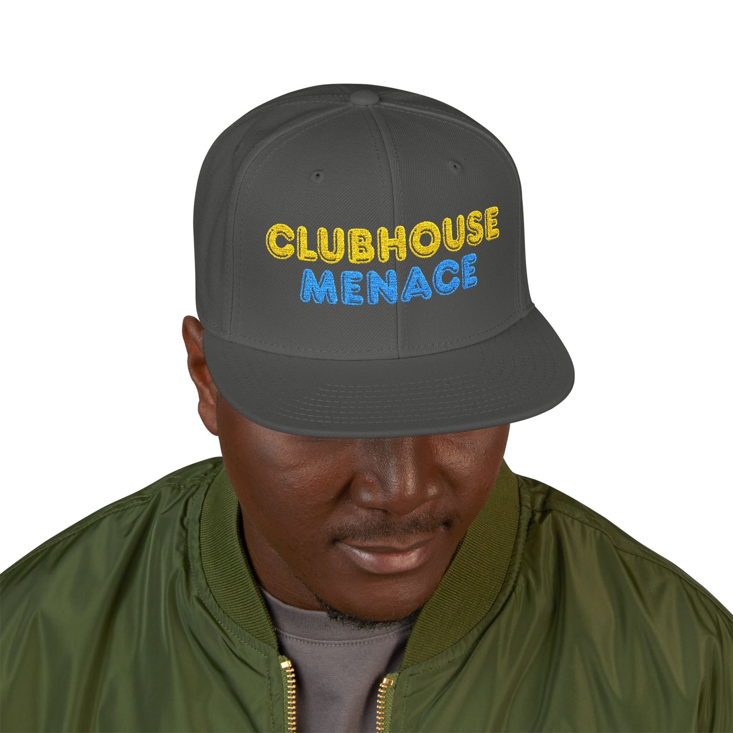Clubhouse Menace Embroidered Snapback Hat