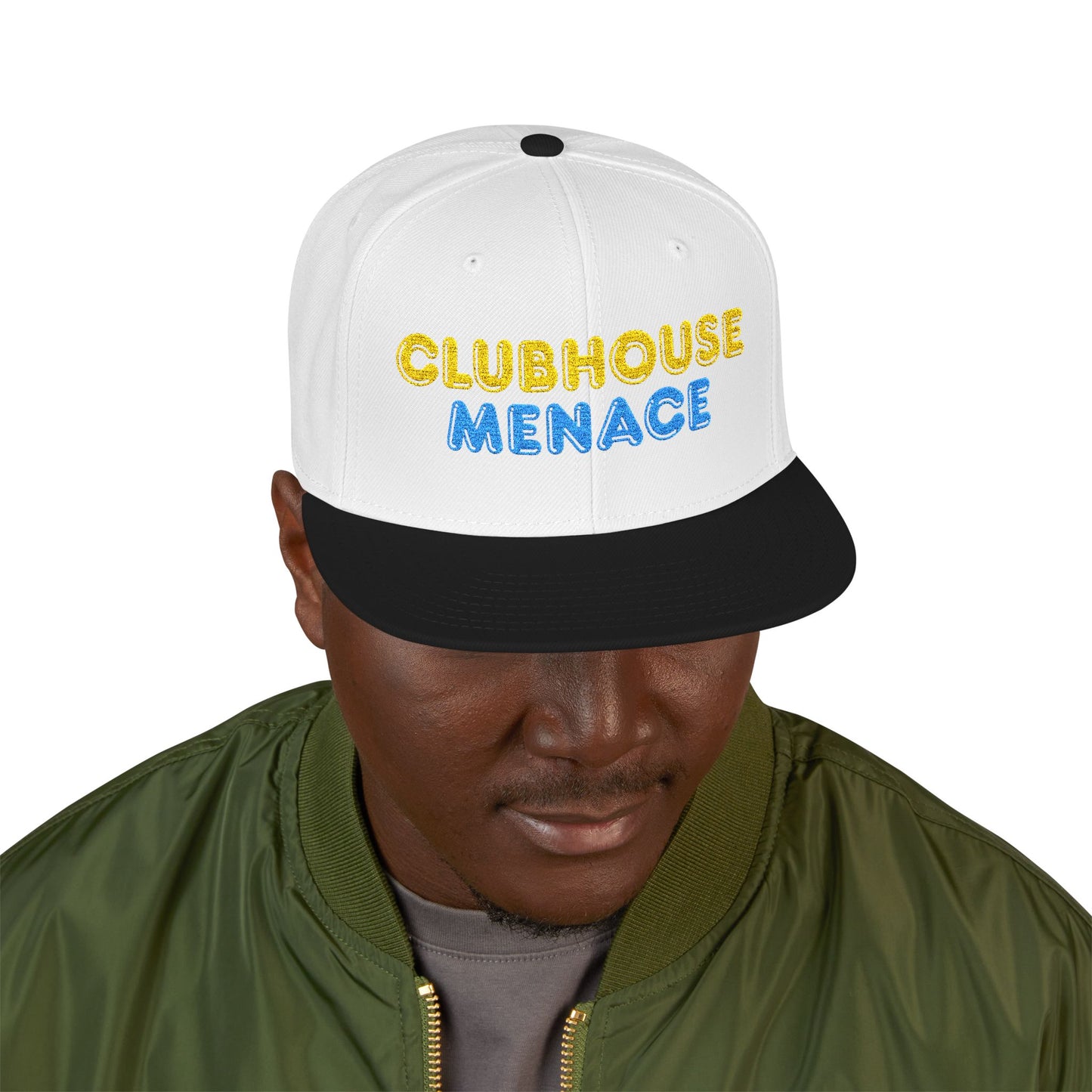Clubhouse Menace Embroidered Snapback Hat