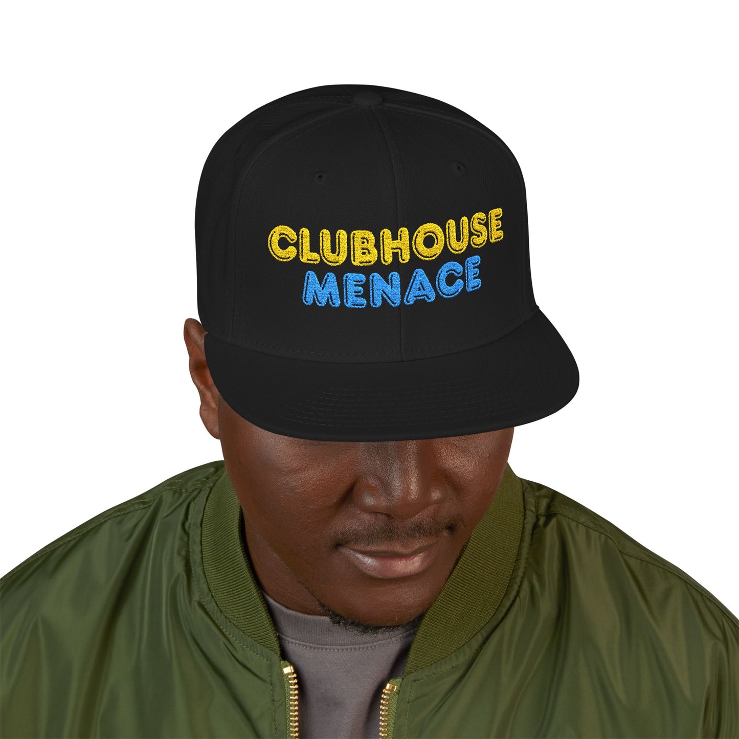 Clubhouse Menace Embroidered Snapback Hat
