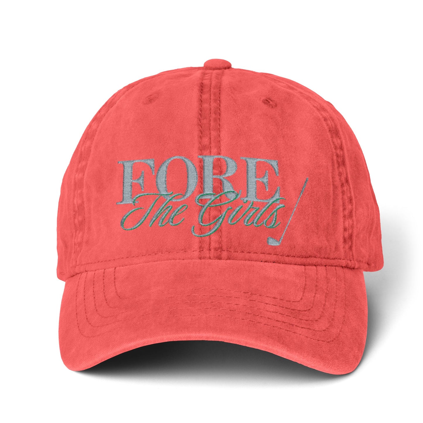 Fore The Girls Embroidered Ponytail Hat