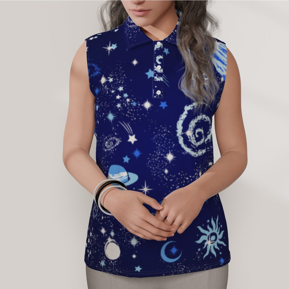 Out in Space Women's Sleeveless POLO Shirt