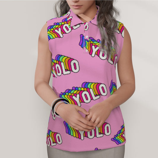 YOLO Women's Sleeveless POLO Shirt