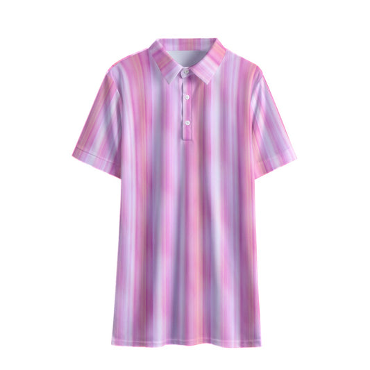 Pink Pinstripe Women's Polo Shirt | Birdseye