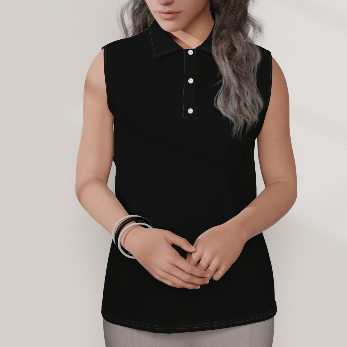 Birdie Train Women's Sleeveless POLO Shirt