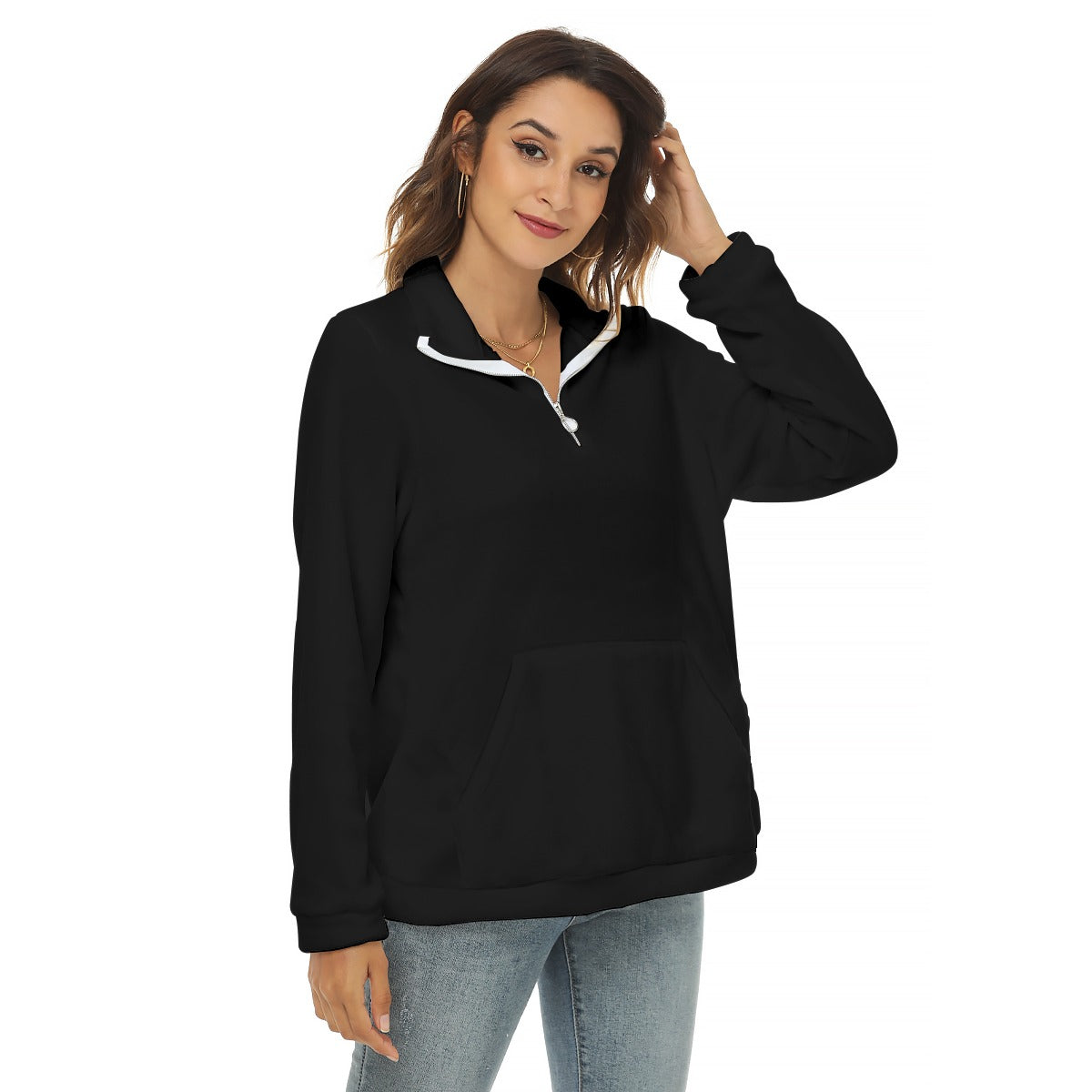 Short Game Dumpster Fire Women's Borg Fleece Sweatshirt With Half Zip