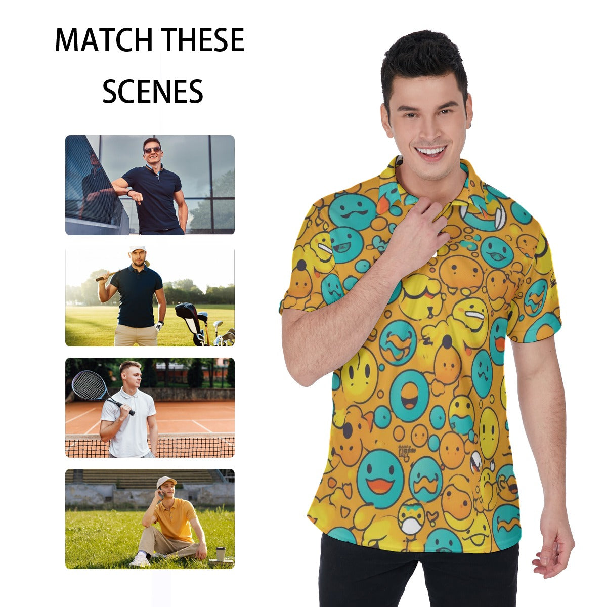 Glass Case of Emotion Print Men's Polo Shirt