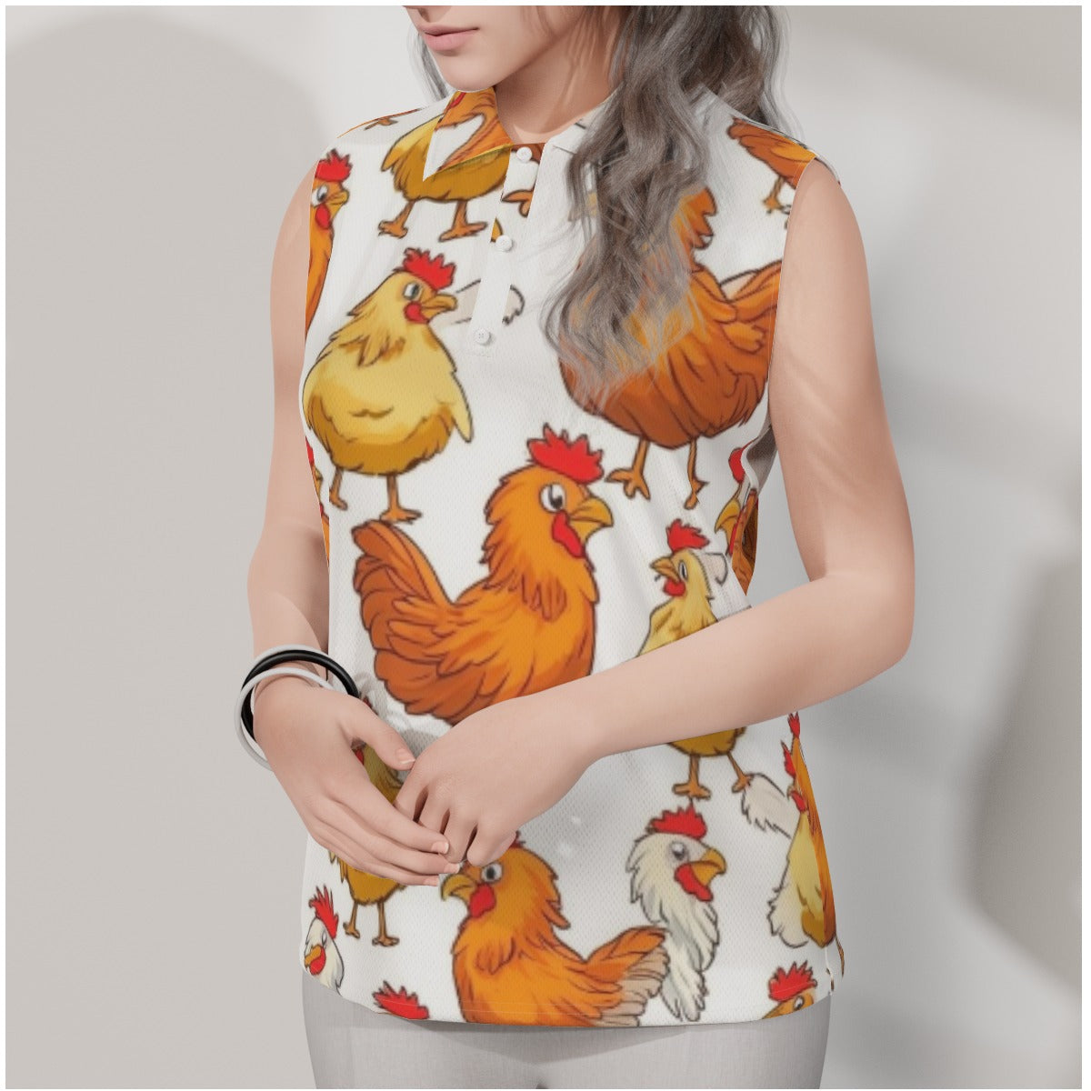 Chicken Fever Women's Sleeveless POLO Shirt