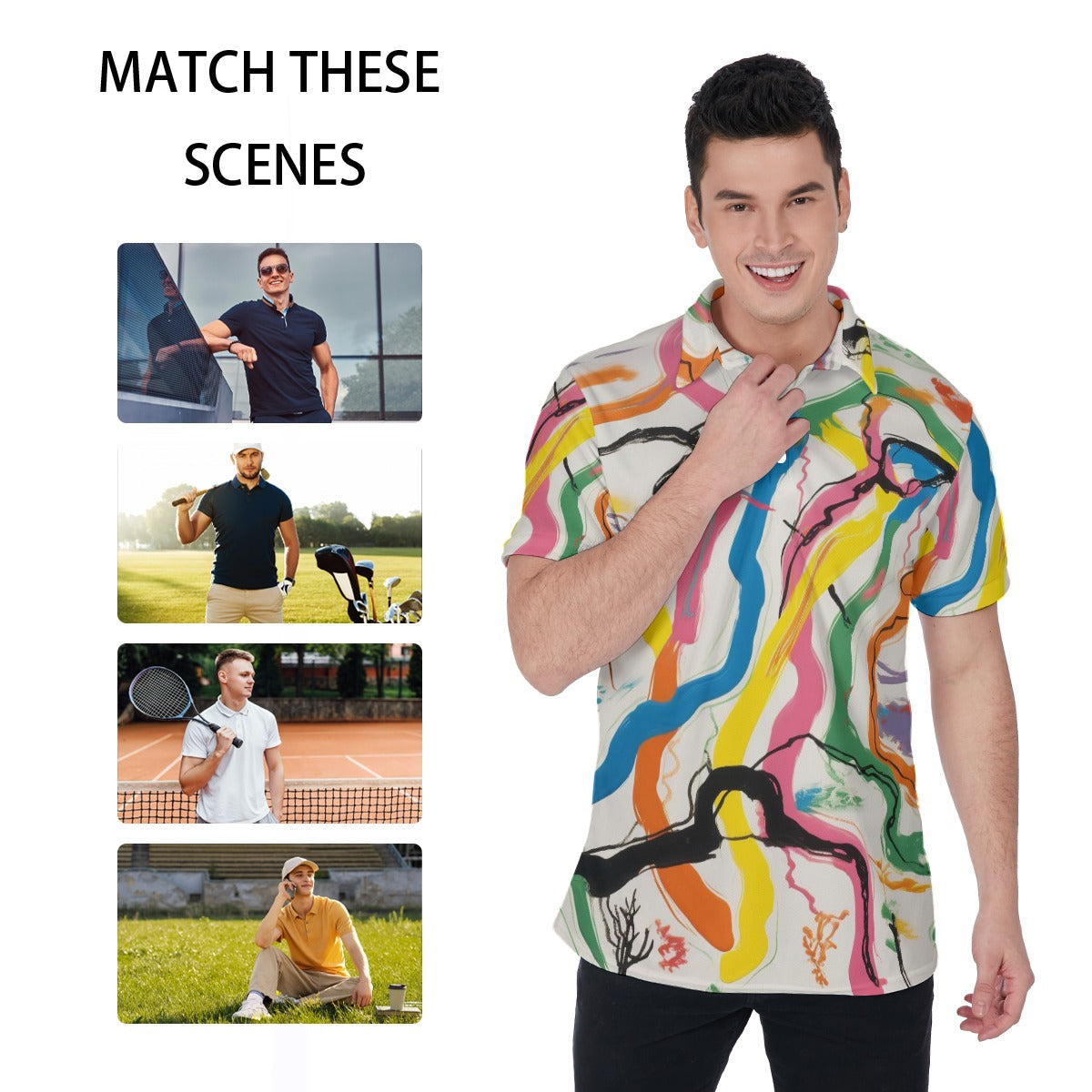 Wild Lines Men's Polo Shirt