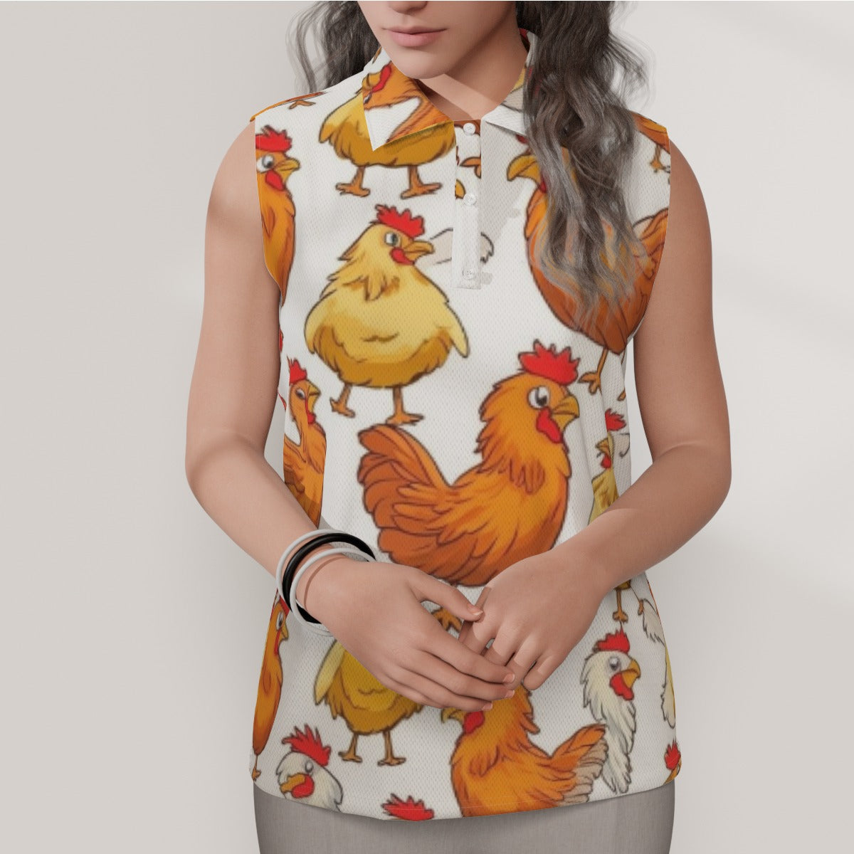 Chicken Fever Women's Sleeveless POLO Shirt