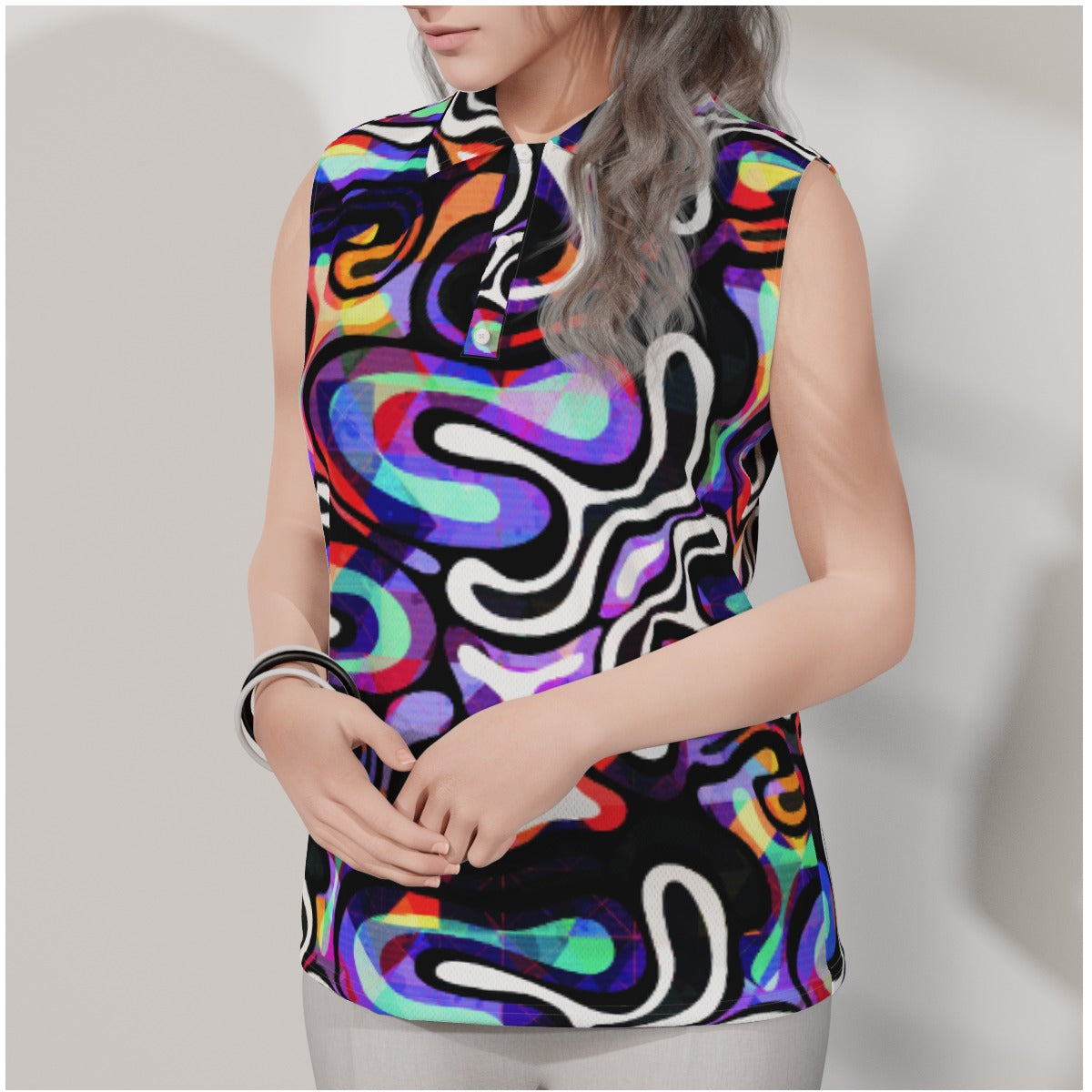 Psychedelic Women's Sleeveless POLO Shirt