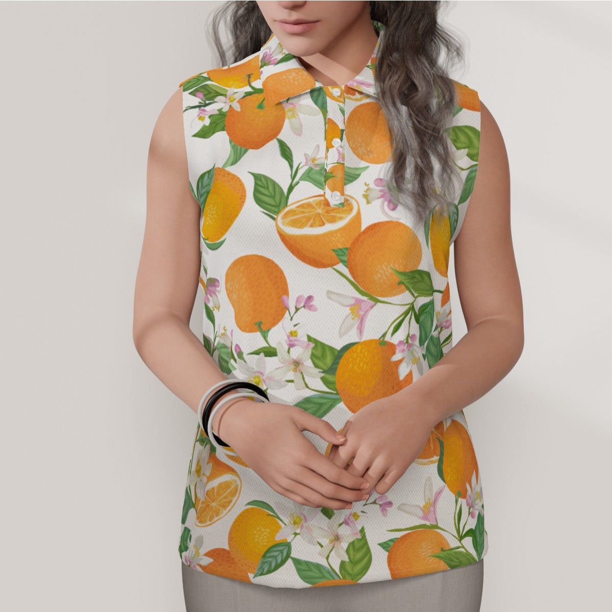 Orange Blast Sleeveless POLO Shirt