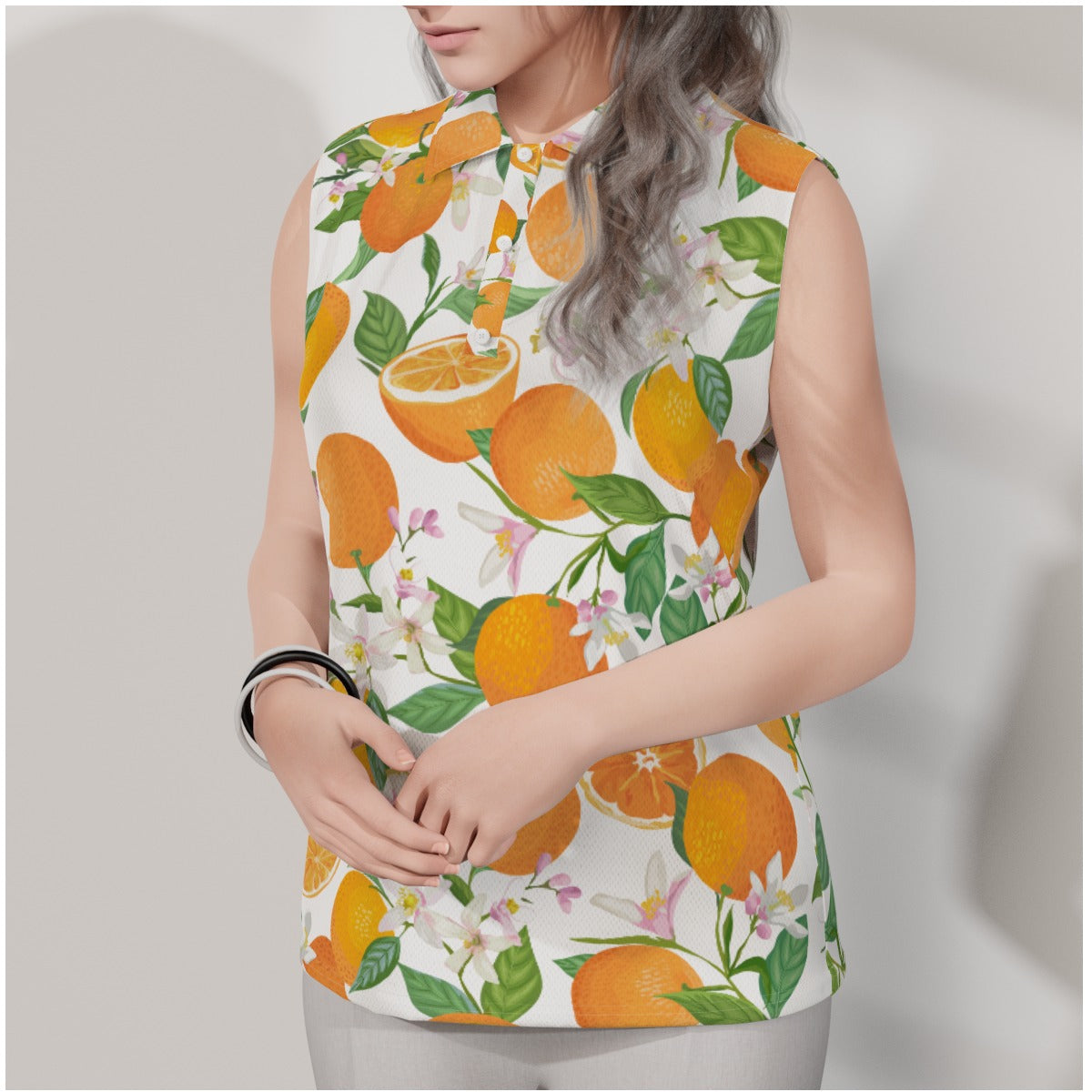 Orange Blast Sleeveless POLO Shirt